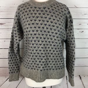 Vintage Eddie Bauer Heart Print Wool Sweater